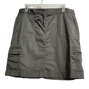 J. Jill green mini cargo skirt stretchy size 14